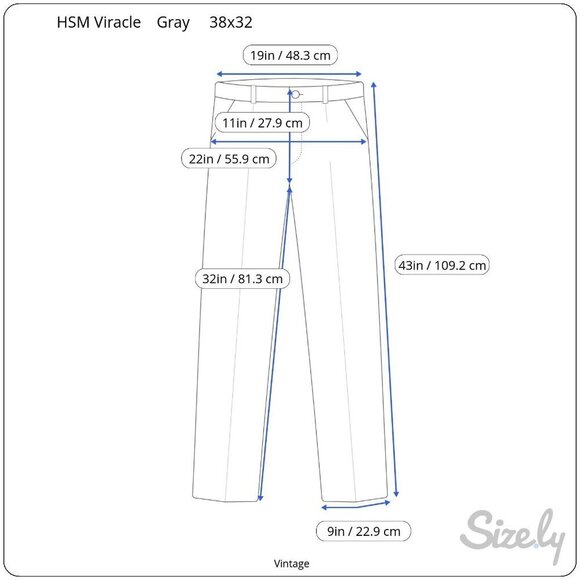 Hart Schaffner & Marx Viracle Vintage Gray Wool Mens Flat Front Dress Pant 38x32 - Picture 7 of 7